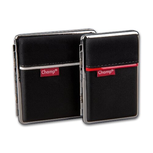 ZIGARETTEN ETUI Schwarz Kunstleder Gr. 1 für 20 Zigaretten schwarz/weiß